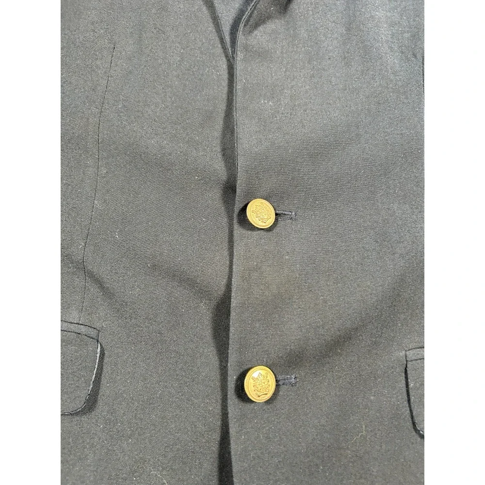 Greg Norman Blazer Jacket Mens 38 Black Lined Formal Gold Button Single Breasted